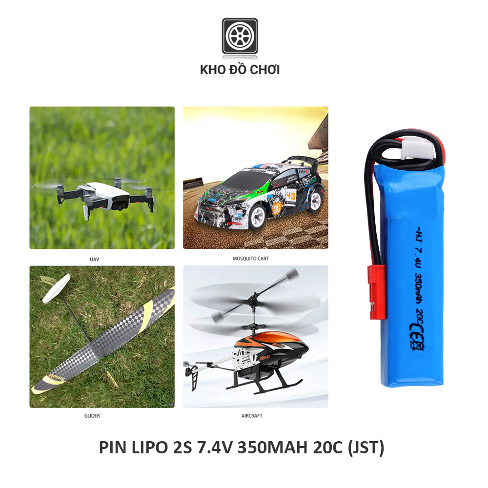 Pin Lipo 2s 350mAh 7.4V 20C - dùng cho FPV, Drone, Heli, Car tỉ lệ nhỏ