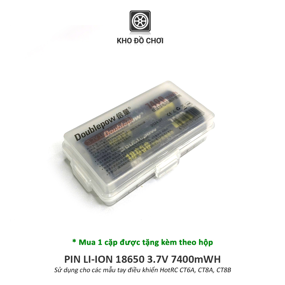 Pin Li-ion 18650 3.7V 7400mWh (Dùng cho tay điều khiển HotRC CT6A, CT8A, CT8B)