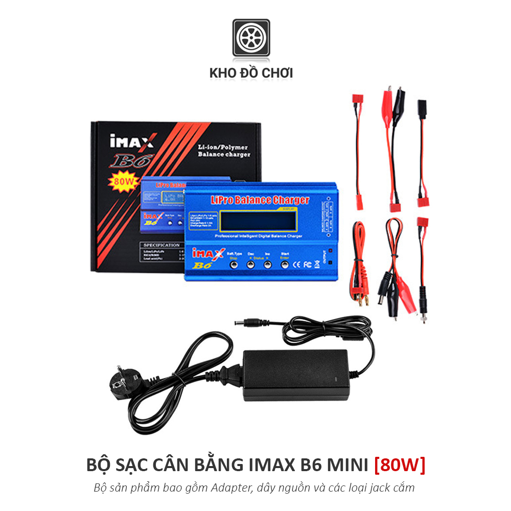 Bộ sạc cân bằng iMax B6 Mini 80W (Kèm Adapter + dây sạc)