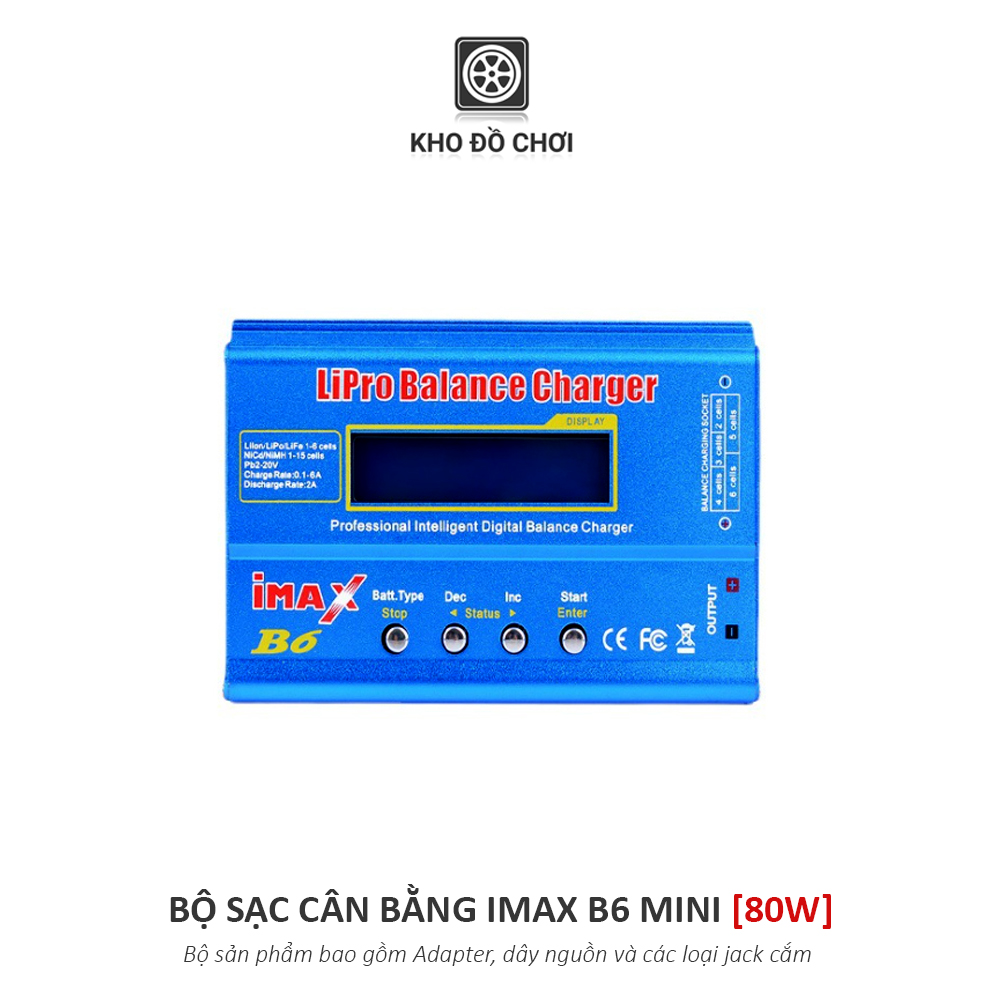 Bộ sạc cân bằng iMax B6 Mini 80W (Kèm Adapter + dây sạc)