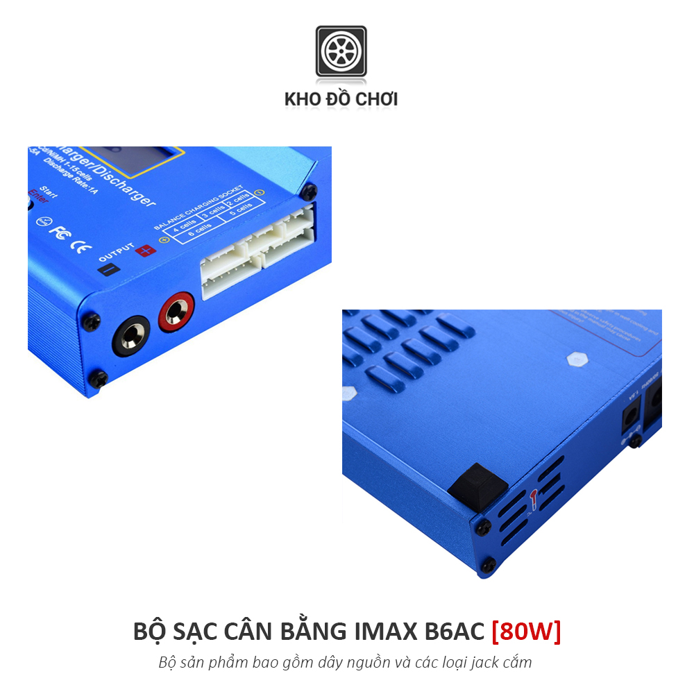 Bộ sạc cân bằng iMax B6AC 80W (Kèm nguồn + dây sạc)