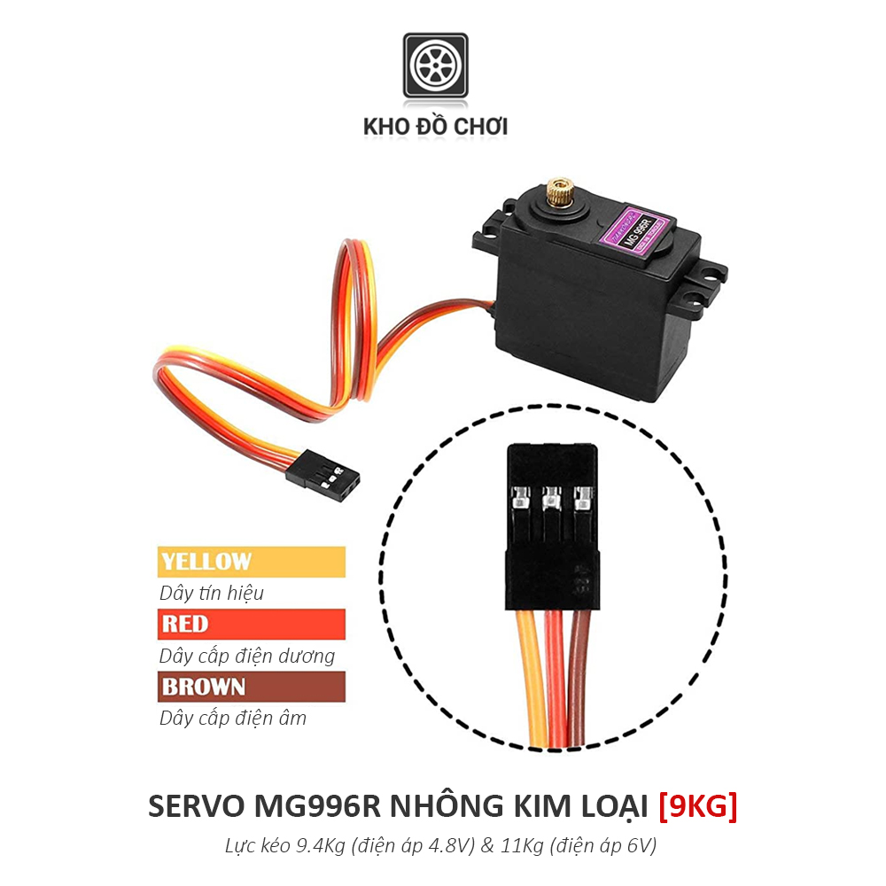 Servo MG996R nhông kim loại - Hàng chất lượng Tower Pro