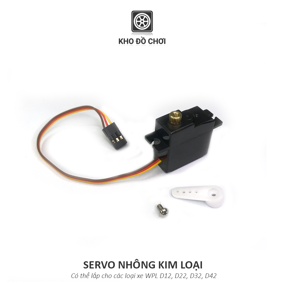 Servo 17G nhông kim loại nâng cấp cho mẫu xe WPL D12, D22, D32, D42 tỉ lệ 1:10