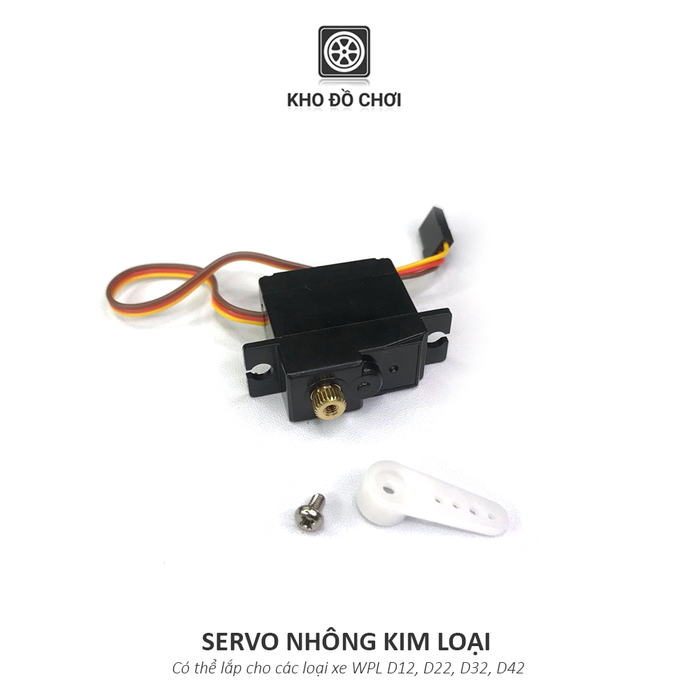 Servo 17G nhông kim loại nâng cấp cho mẫu xe WPL D12, D22, D32, D42 tỉ lệ 1:10