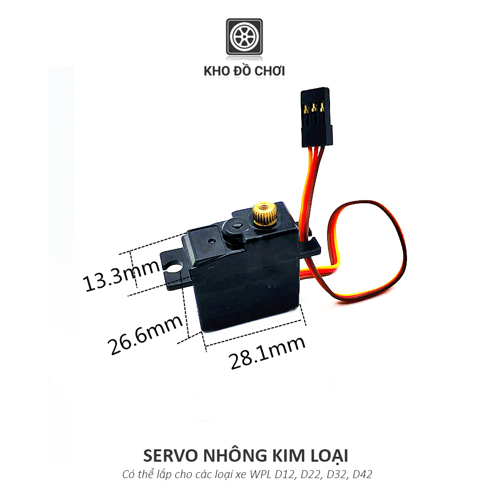 Servo 17G nhông kim loại nâng cấp cho mẫu xe WPL D12, D22, D32, D42 tỉ lệ 1:10