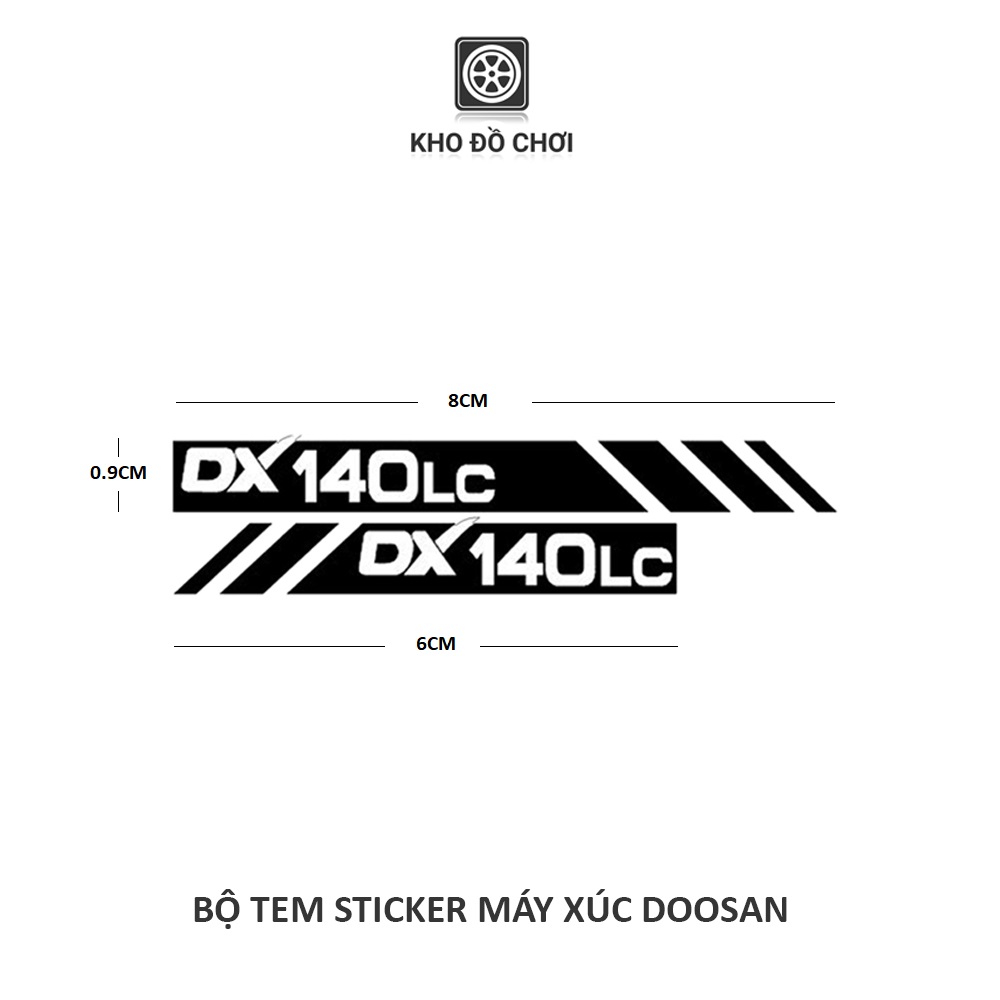 Bộ tem sticker dán xe mô hình máy xúc DOOSAN