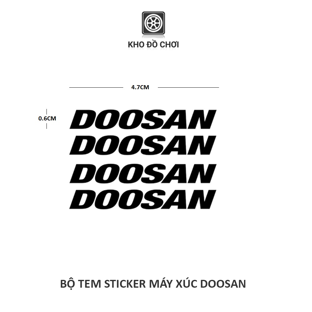 Bộ tem sticker dán xe mô hình máy xúc DOOSAN
