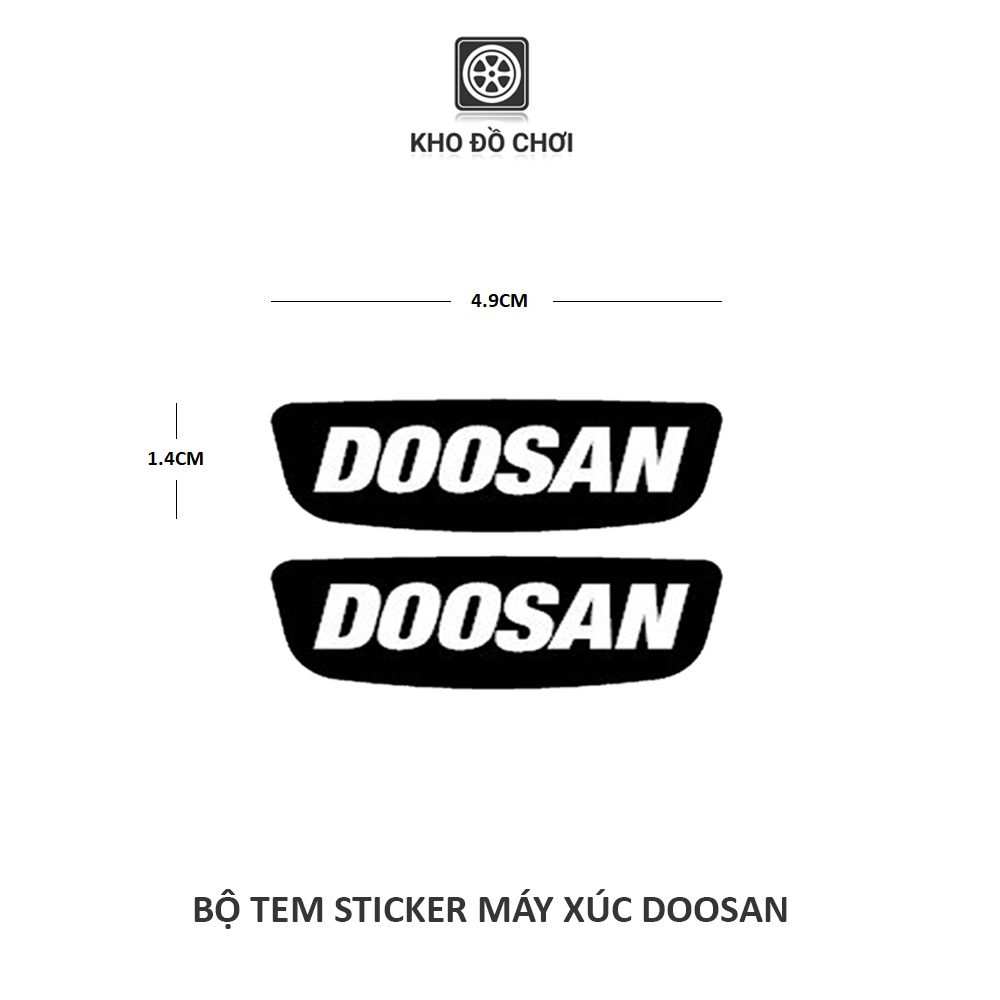 Bộ tem sticker dán xe mô hình máy xúc DOOSAN