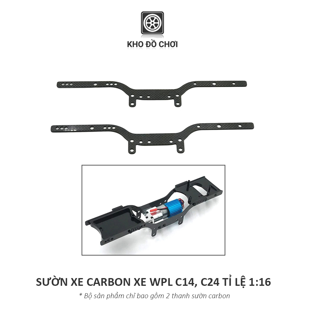 Bộ 2 thanh sườn Carbon lắp xe WPL C14, C24 tỉ lệ 1:16