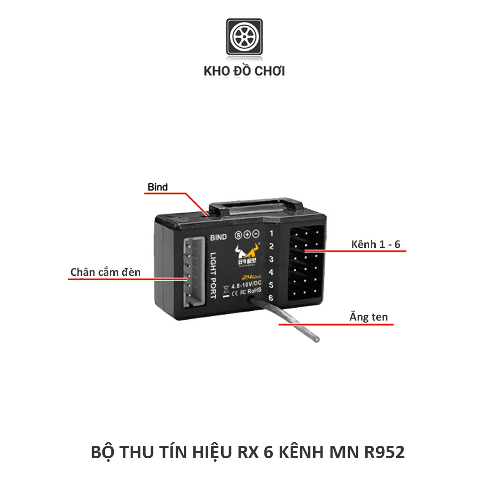 Tay điều khiển 6 kênh MN R952 2.4Ghz