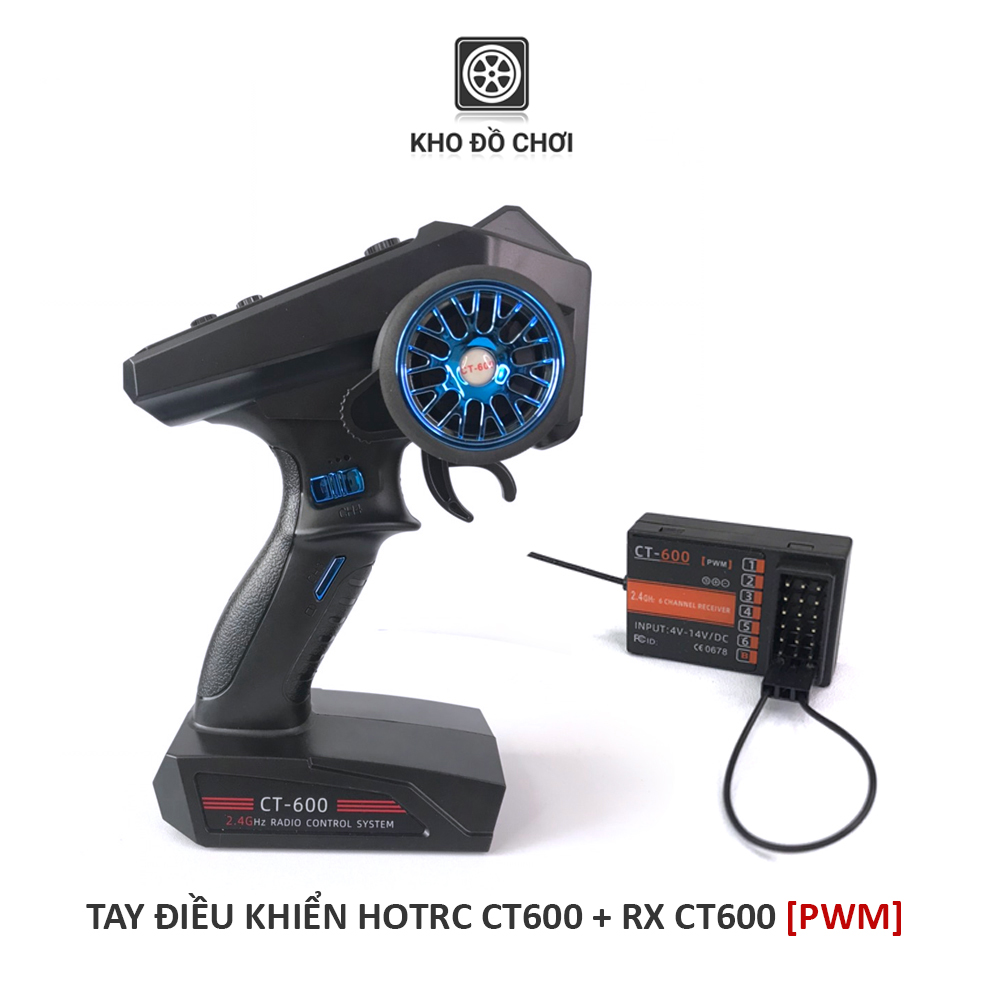 Tay điều khiển HotRC CT600 2.4Ghz | 6 Kênh (Nhớ được nhiều Rx)