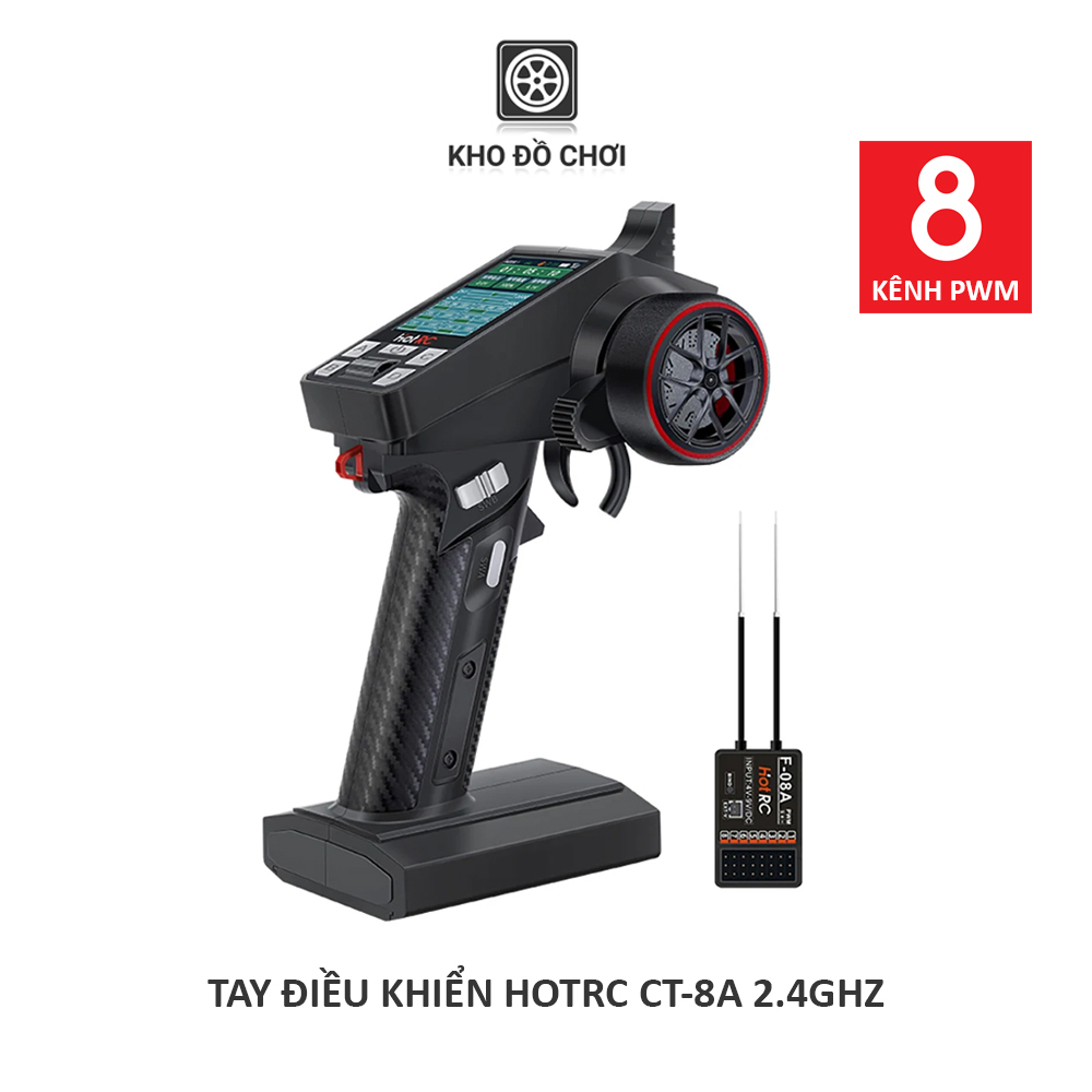 Tay điều khiển HotRC CT8A 2.4Ghz (8 Kênh)