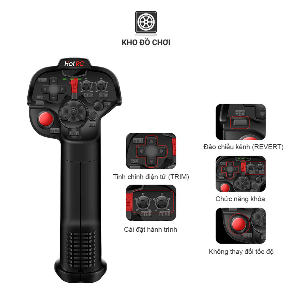 Tay điều khiển HotRC DS4A - 2.4Ghz 4 kênh