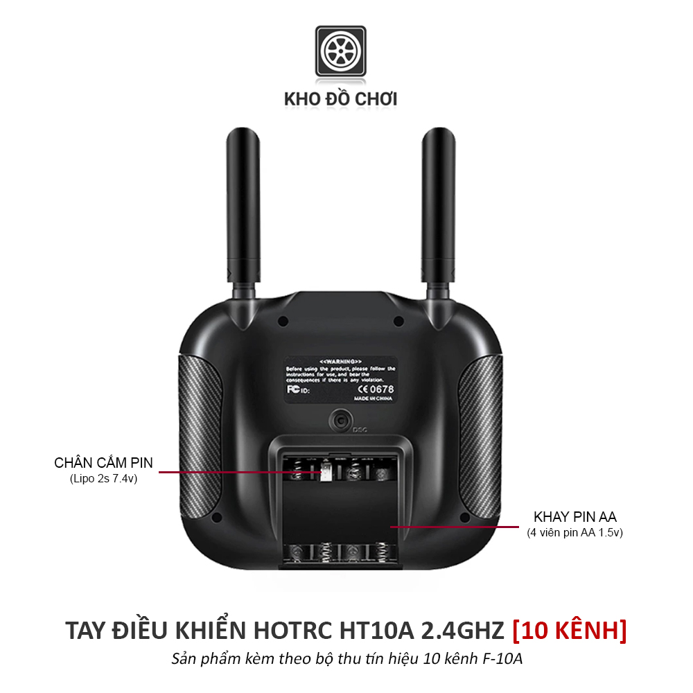 Tay điều khiển HotRC HT10A 2.4Ghz (10 kênh)