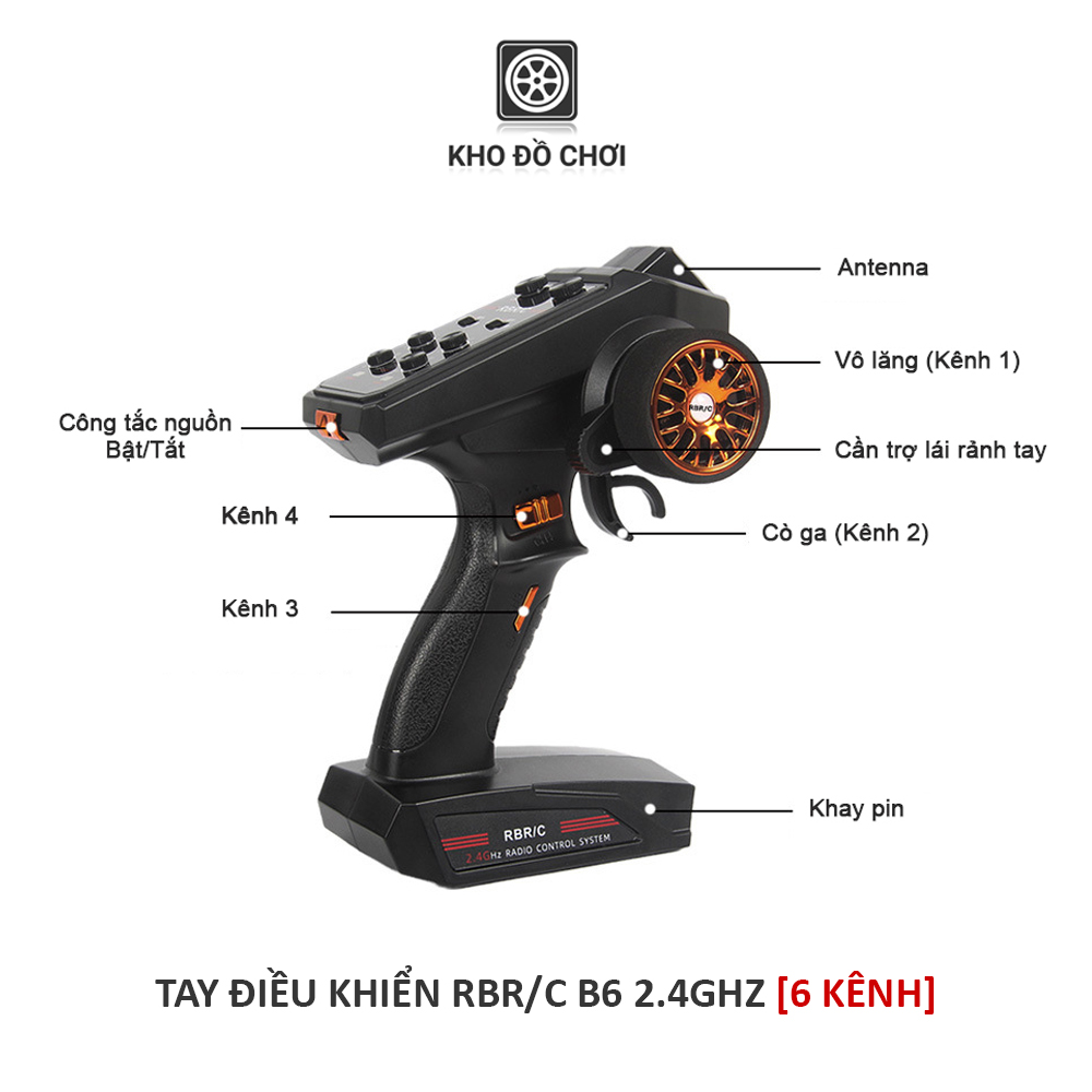 Tay điều khiển RBR/C B6 2.4Ghz 6 Chanel (6 kênh)