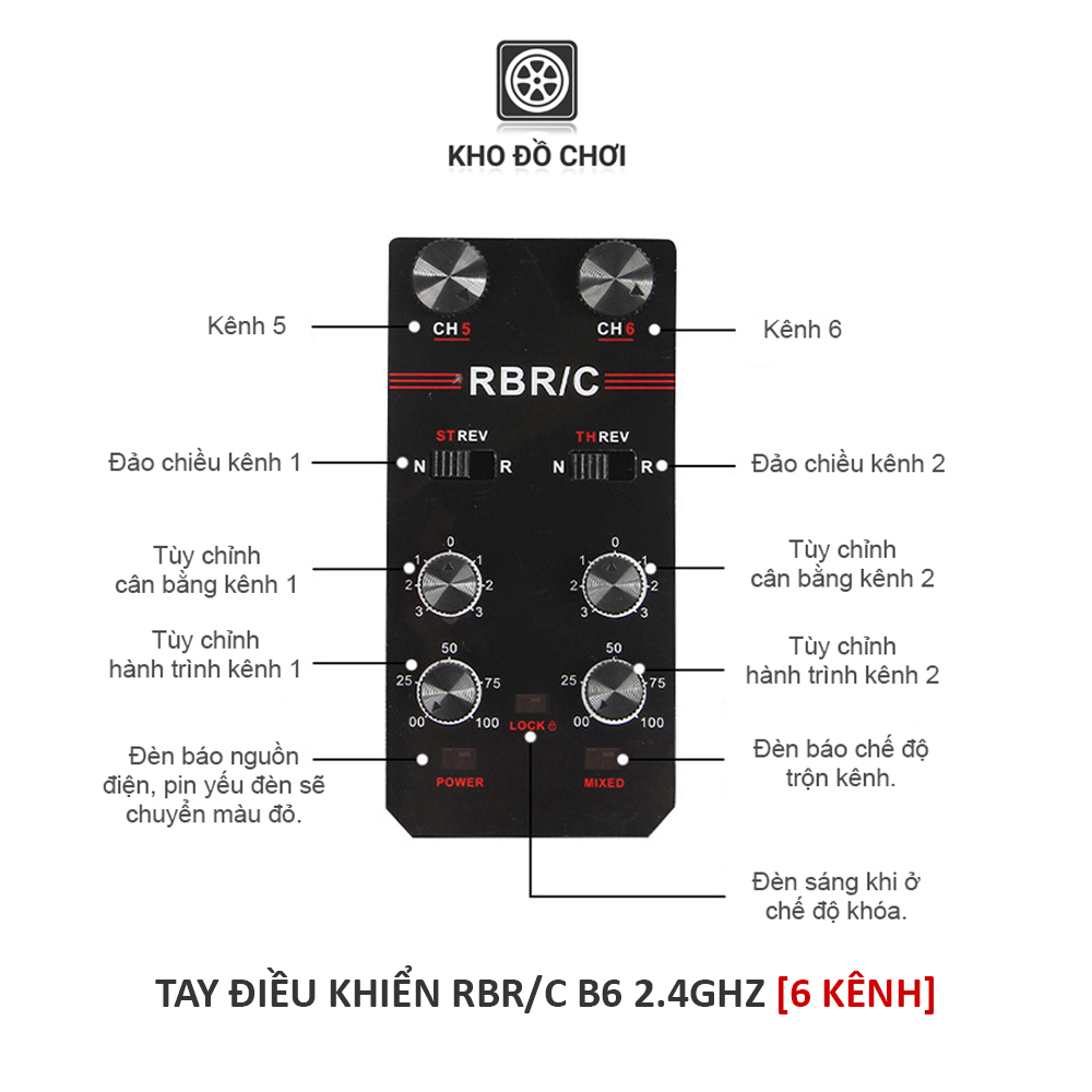 Tay điều khiển RBR/C B6 2.4Ghz 6 Chanel (6 kênh)