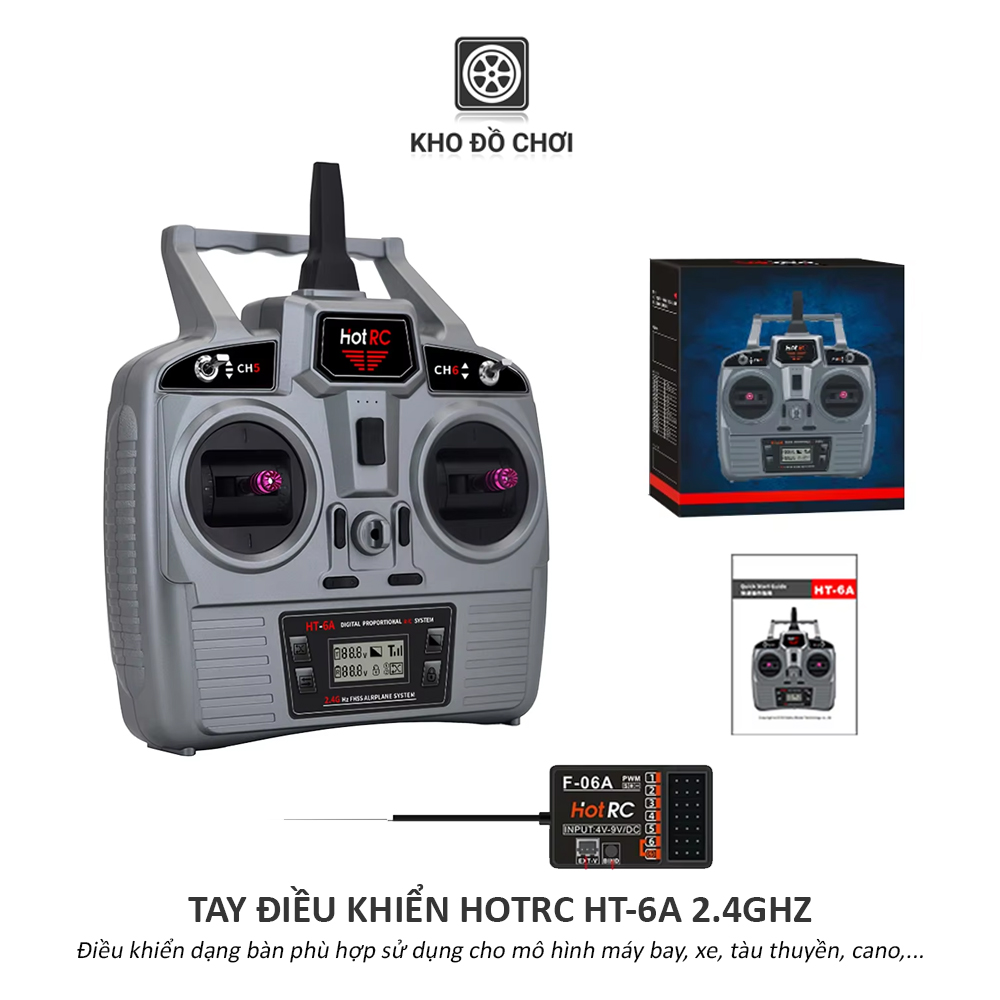 Tay điều khiển HotRC HT6A 2.4Ghz (6 kênh)
