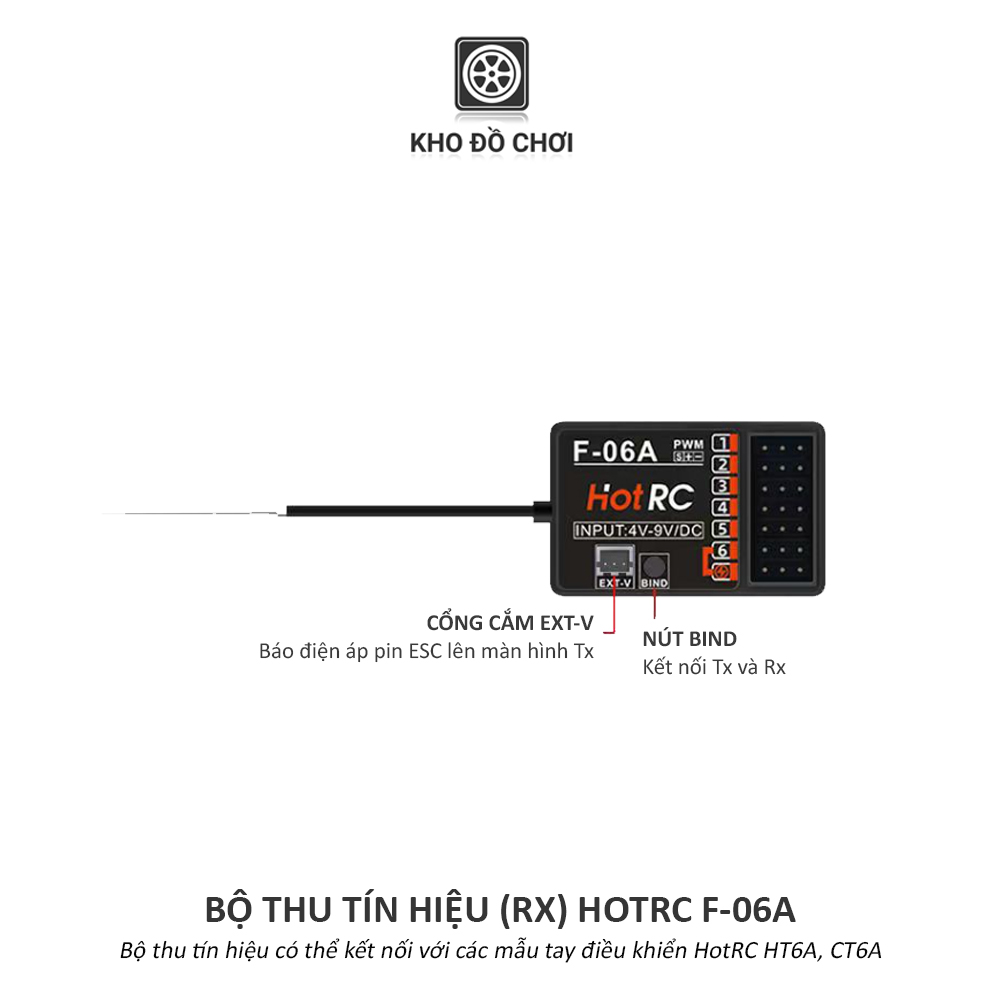 Tay điều khiển HotRC HT6A 2.4Ghz (6 kênh)