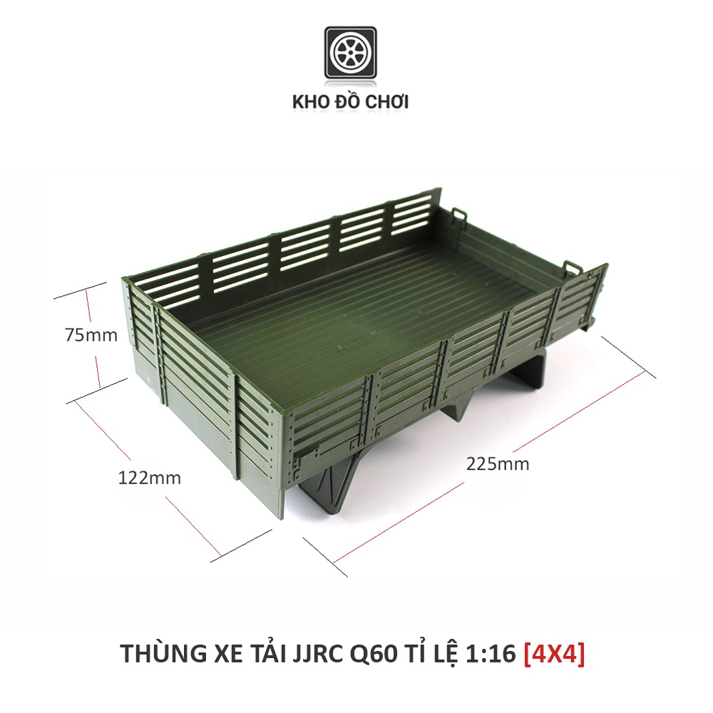 Thùng xe tải quân sự JJRC Q60, Q63 6x6 tỉ lệ 1:16