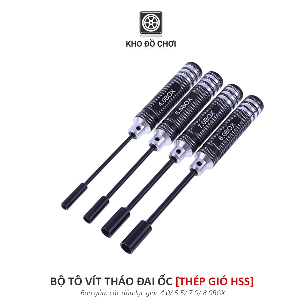 Tô vít tháo đai ốc 4.0/ 5.5/ 7.0/ 8.0BOX - làm từ thép gió (HSS)