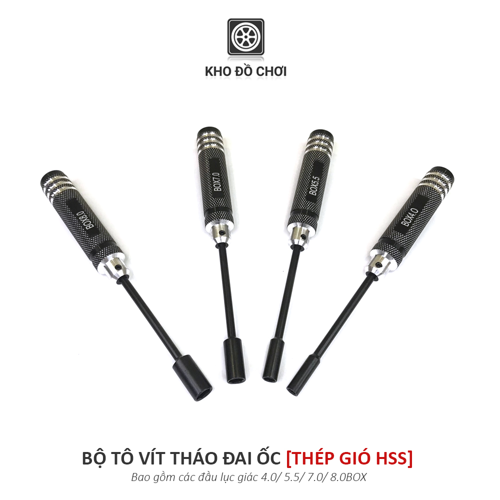Tô vít tháo đai ốc 4.0/ 5.5/ 7.0/ 8.0BOX - làm từ thép gió (HSS)