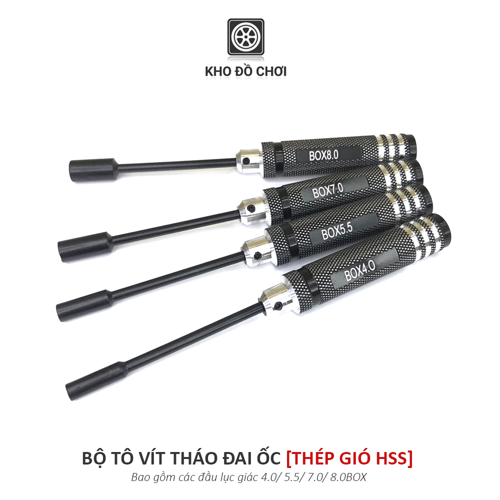 Tô vít tháo đai ốc 4.0/ 5.5/ 7.0/ 8.0BOX - làm từ thép gió (HSS)