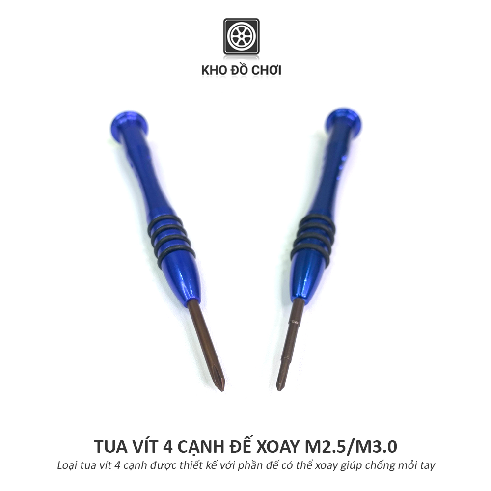 Tô vít 4 cạnh đế xoay chống mỏi, chống trơn (M2.5/ M3.0)