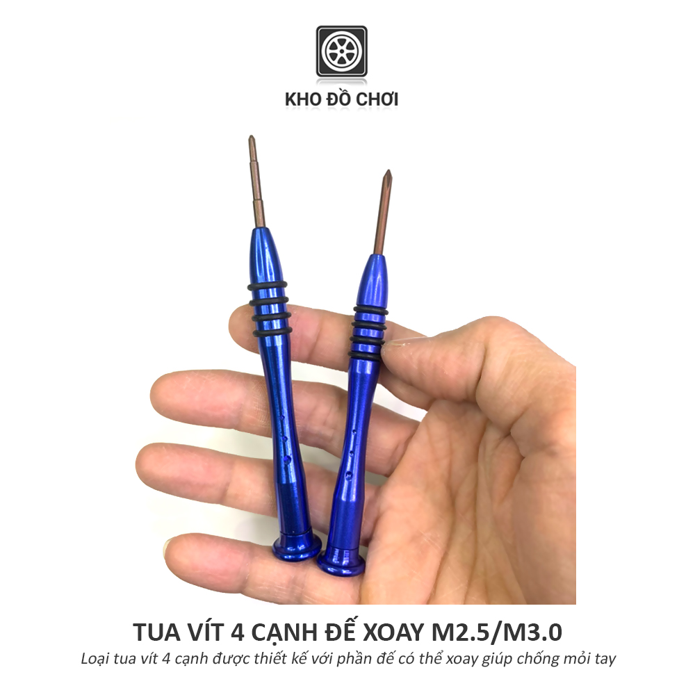 Tô vít 4 cạnh đế xoay chống mỏi, chống trơn (M2.5/ M3.0)