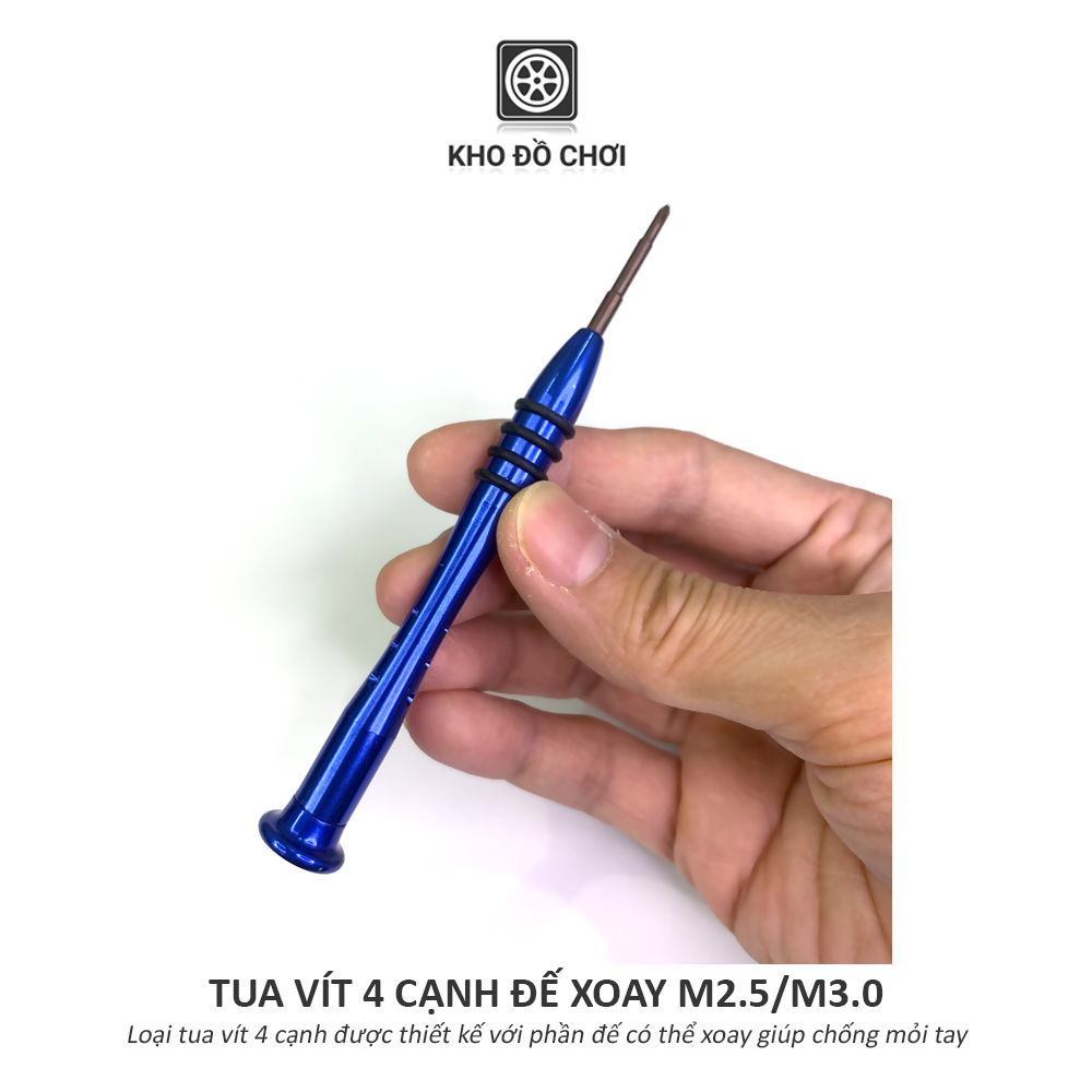 Tô vít 4 cạnh đế xoay chống mỏi, chống trơn (M2.5/ M3.0)