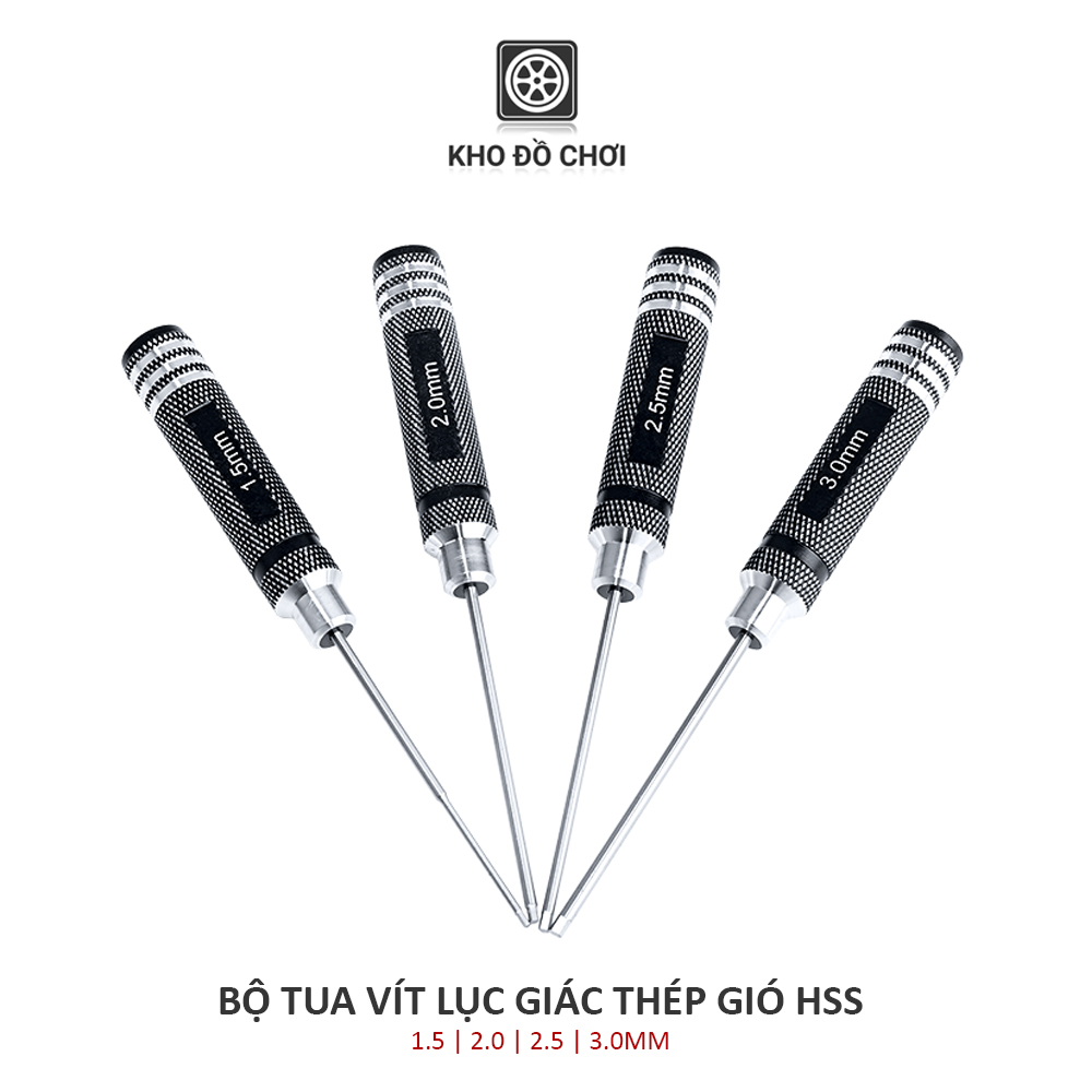 Tô vít đầu lục giác 1.5/ 2.0/ 2.5/ 3.0mm - làm từ thép gió (HSS)