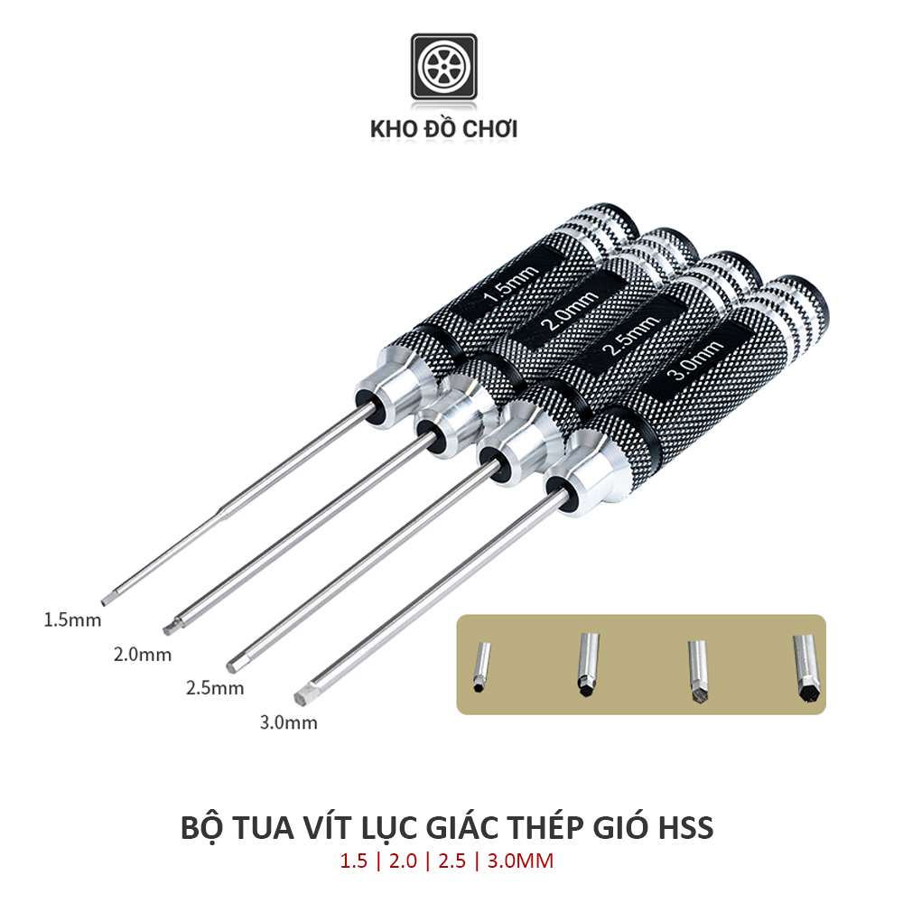 Tô vít đầu lục giác 1.5/ 2.0/ 2.5/ 3.0mm - làm từ thép gió (HSS)