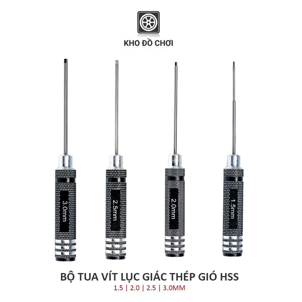 Tô vít đầu lục giác 1.5/ 2.0/ 2.5/ 3.0mm - làm từ thép gió (HSS)