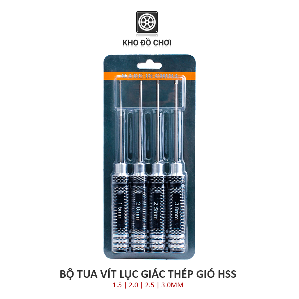 Tô vít đầu lục giác 1.5/ 2.0/ 2.5/ 3.0mm - làm từ thép gió (HSS)