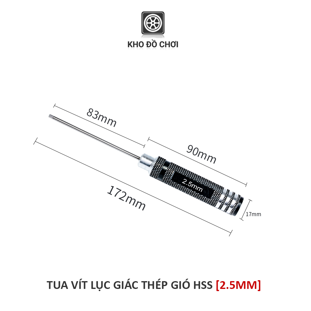Tô vít đầu lục giác 1.5/ 2.0/ 2.5/ 3.0mm - làm từ thép gió (HSS)