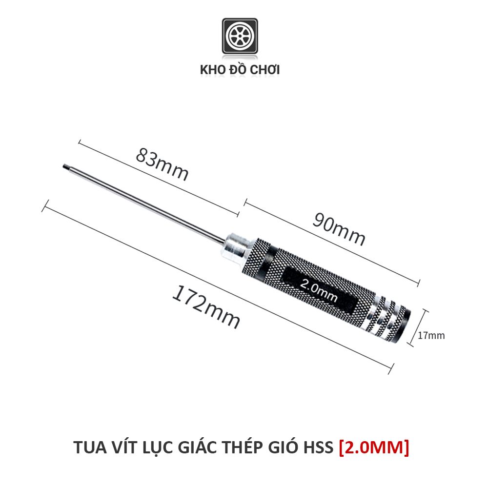 Tô vít đầu lục giác 1.5/ 2.0/ 2.5/ 3.0mm - làm từ thép gió (HSS)