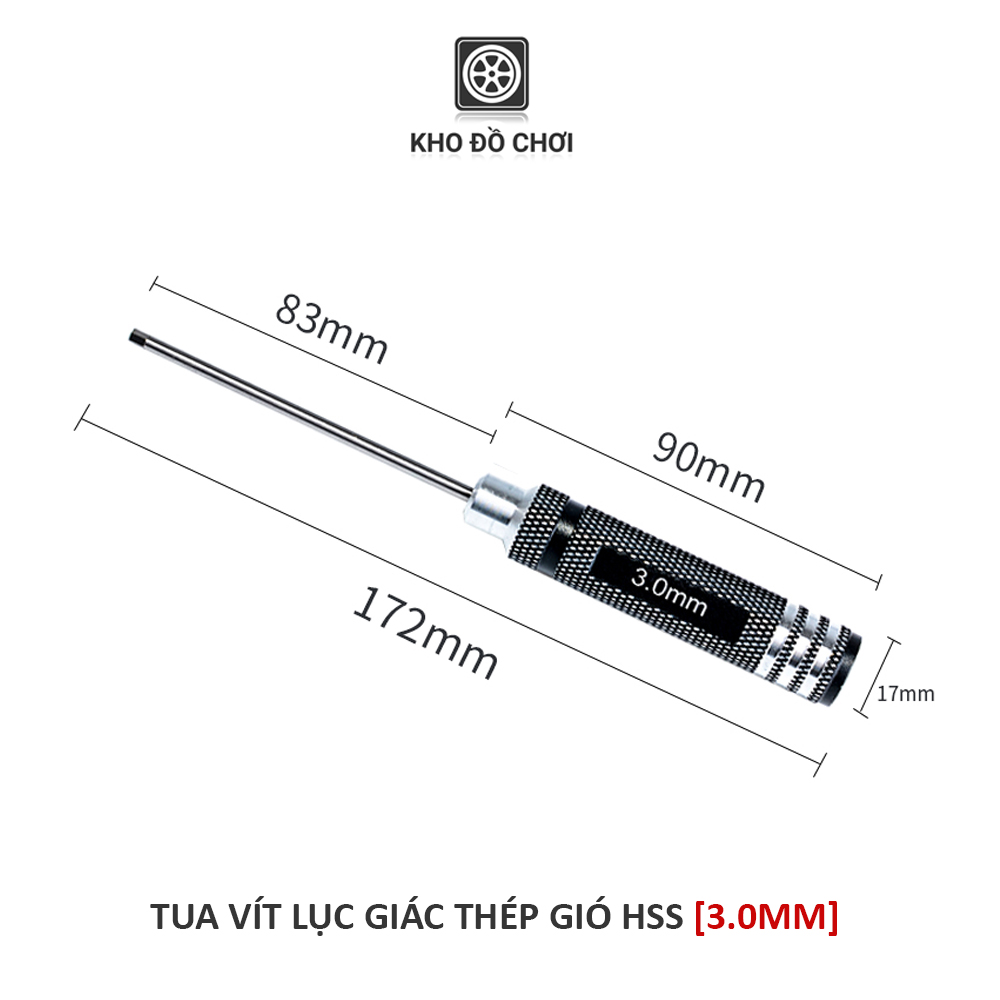 Tô vít đầu lục giác 1.5/ 2.0/ 2.5/ 3.0mm - làm từ thép gió (HSS)