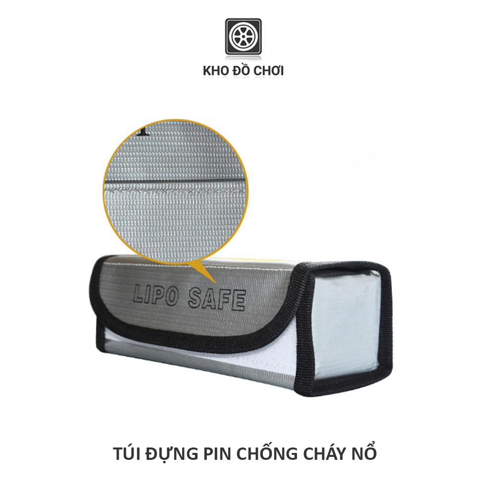 Túi đựng pin Lipo an toàn chống cháy nổ - Kích thước 185x75x60mm