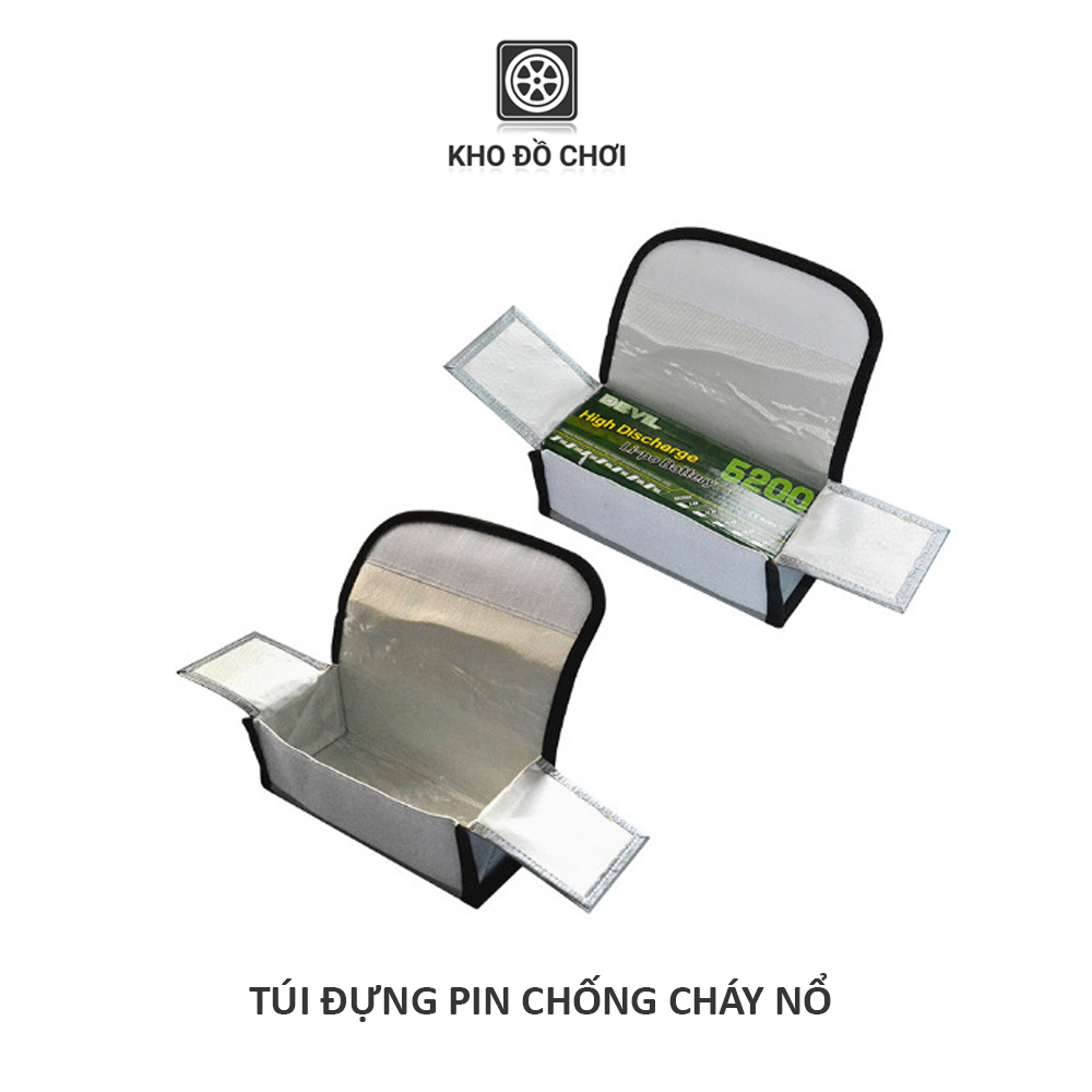 Túi đựng pin Lipo an toàn chống cháy nổ - Kích thước 185x75x60mm
