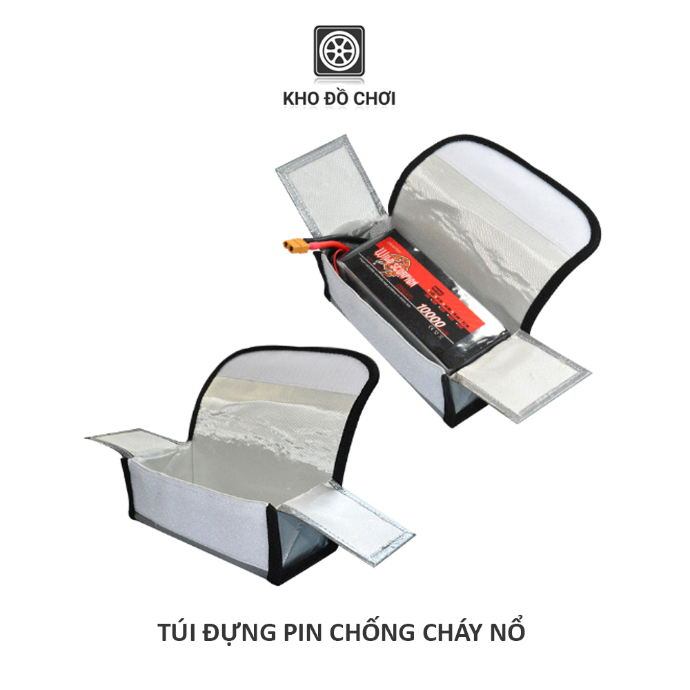Túi đựng pin Lipo an toàn chống cháy nổ - Kích thước 185x75x60mm