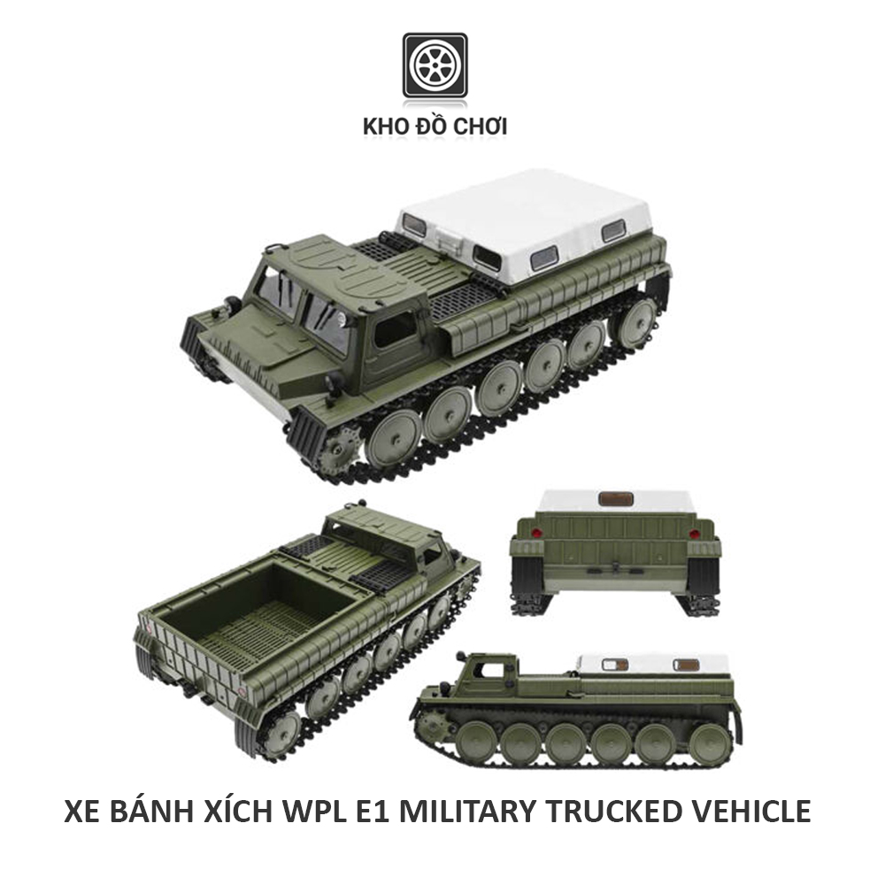 Xe bánh xích điều khiển WPL E1 Military Tracked Vehicle 1:16 - RTR [TẶNG BIỂN SỐ]