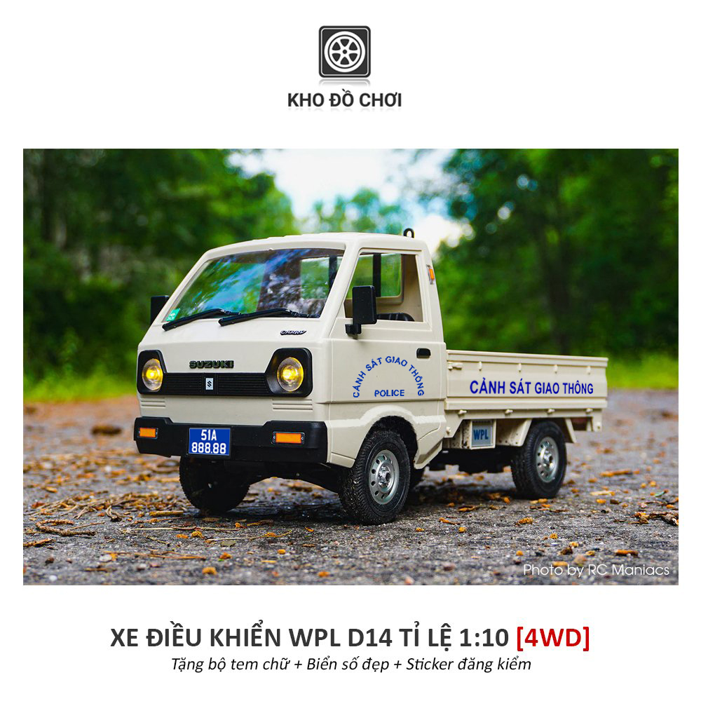 Ô tô điều khiển WPL D14 Kei Truck 4x4 1:10 - RTR [TẶNG BIỂN + TEM CHỮ]