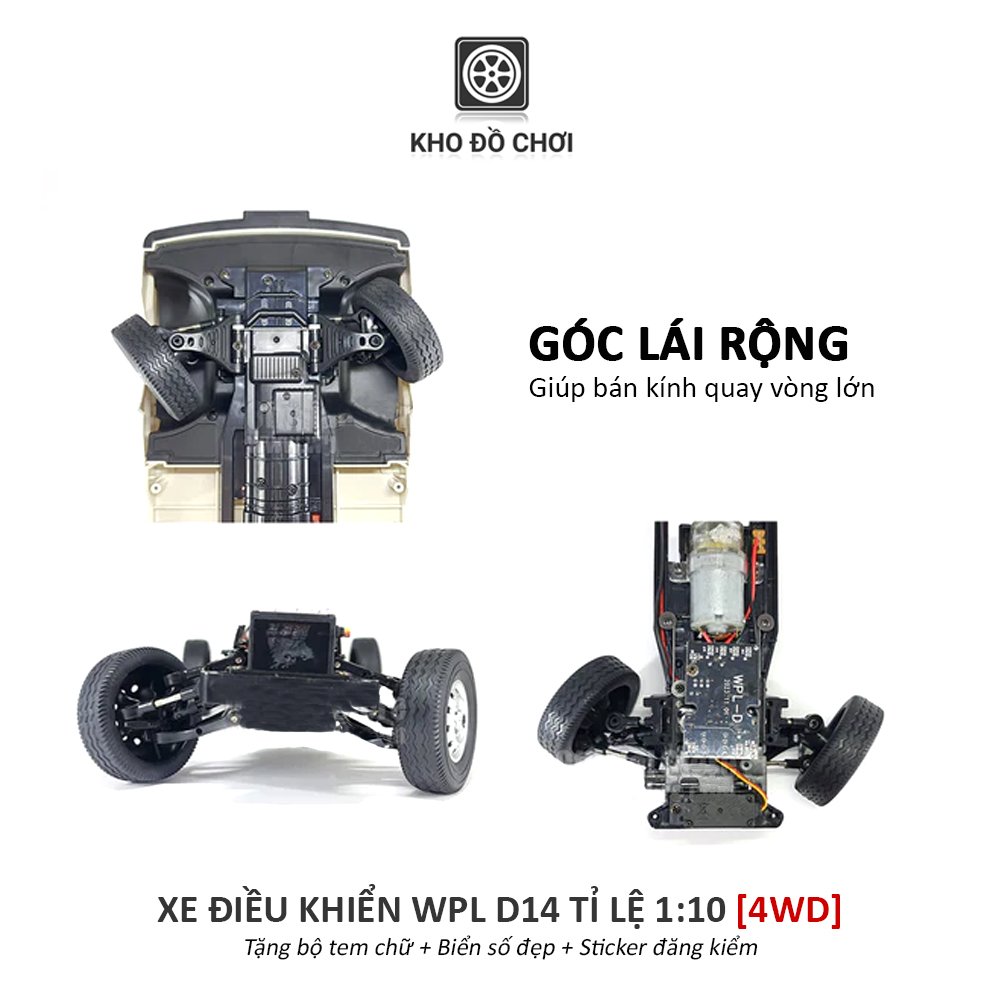 Ô tô điều khiển WPL D14 Kei Truck 4x4 1:10 - RTR [TẶNG BIỂN + TEM CHỮ]