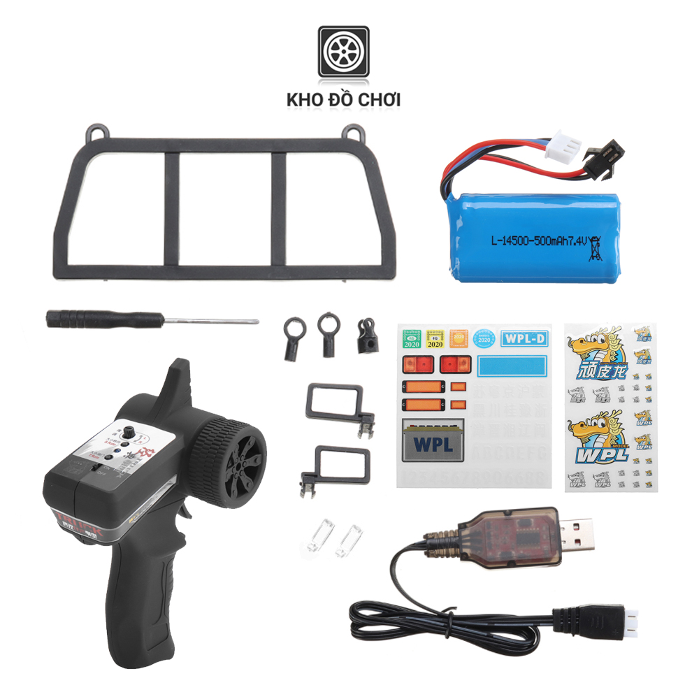 Ô tô điều khiển WPL D12 Kei Truck 4x2 1:10 - RTR [TẶNG BIỂN + TEM CHỮ]