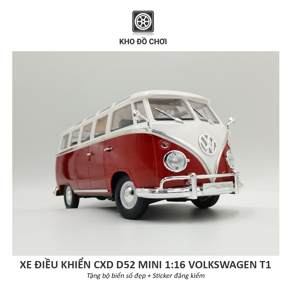 Ô tô điều khiển CXD D52 Mini Volkswagen T1 RWD tỉ lệ 1:16 - RTR [TẶNG BIỂN SỐ]
