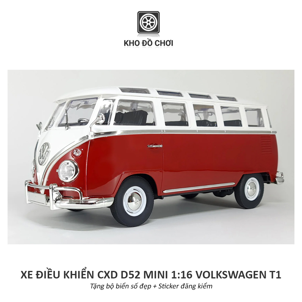 Ô tô điều khiển CXD D52 Mini Volkswagen T1 RWD tỉ lệ 1:16 - RTR [TẶNG BIỂN SỐ]