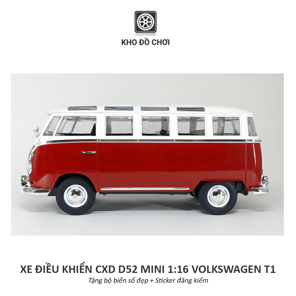 Ô tô điều khiển CXD D52 Mini Volkswagen T1 RWD tỉ lệ 1:16 - RTR [TẶNG BIỂN SỐ]