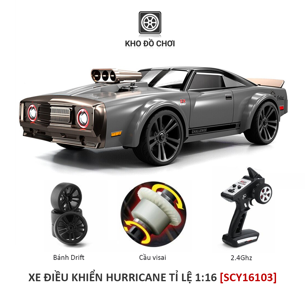 Ô tô điều khiển SCY16303 - Racing Car HURRICANE tỉ lệ 1:16 - RTR [TẶNG BIỂN SỐ]