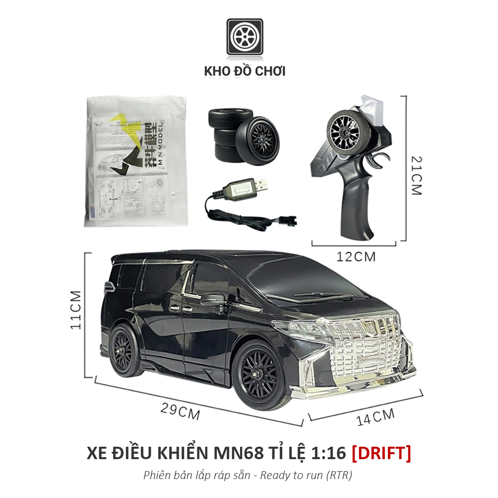 Ô tô điều khiển MN68 - Drift Car ALPHARD MPV 1:16 - RTR [TẶNG BIỂN SỐ]