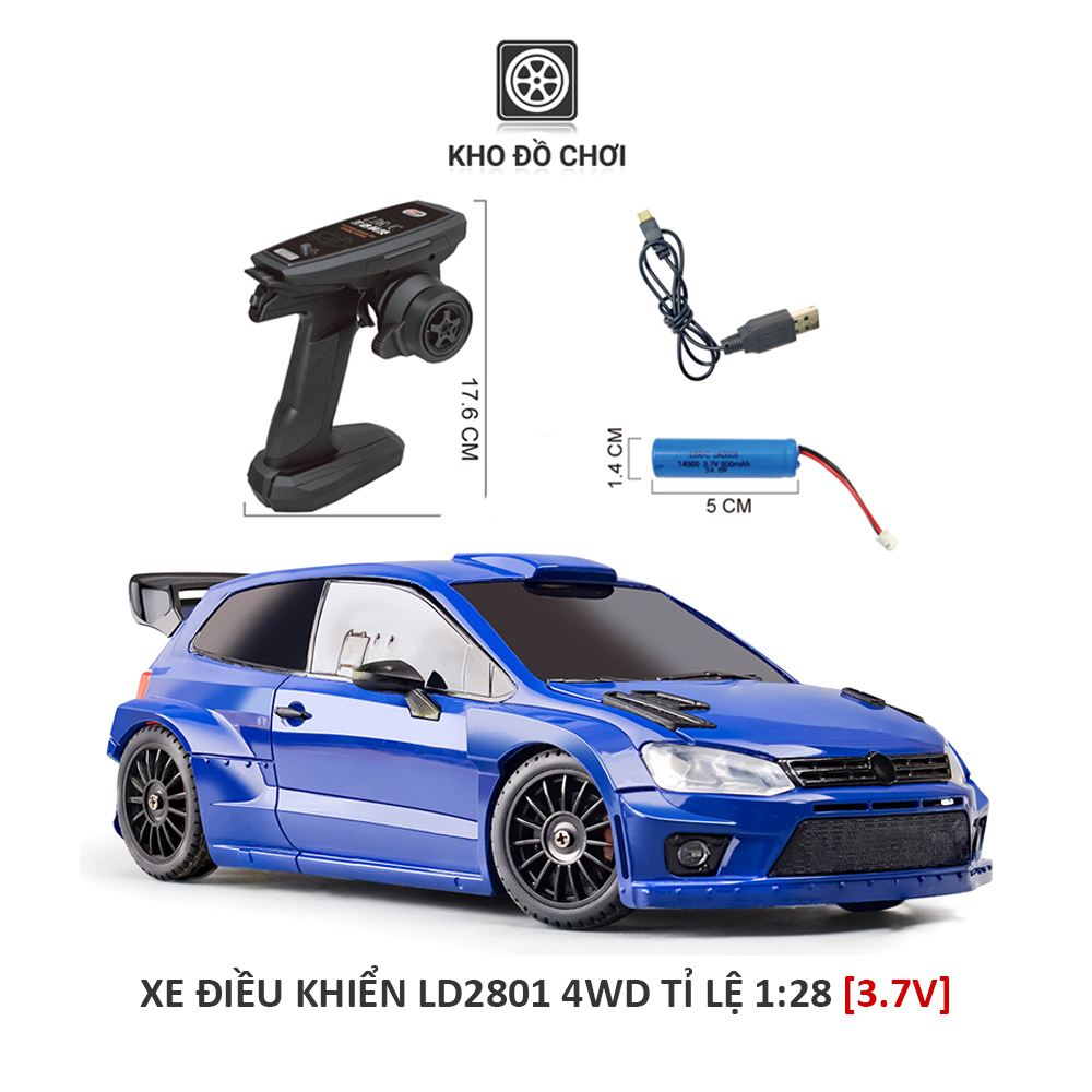 Ô tô điều khiển LDR/C LD2801 POLO R 4WD Drift Car tỉ lệ 1:28 - RTR [TẶNG BIỂN SỐ]
