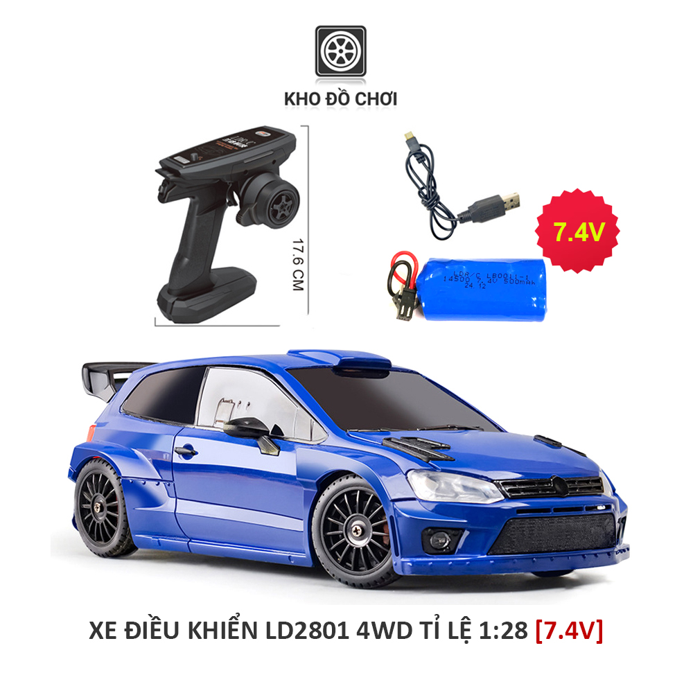 Ô tô điều khiển LDR/C LD2801 POLO R 4WD Drift Car tỉ lệ 1:28 - RTR [TẶNG BIỂN SỐ]